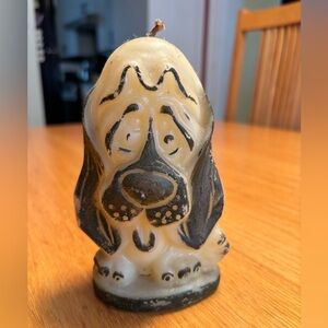 Vintage Droopy Eyed Dog Candle 1970's Basset Hound